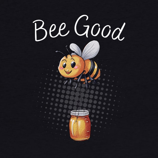 Bee Good a cute bee cartoon carrying a honey jar. by CoolFuture